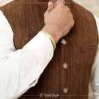 Beige Corduroy Nehru Jacket