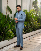 Light Blue Single-Breasted Suit