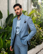 Light Blue Single-Breasted Suit