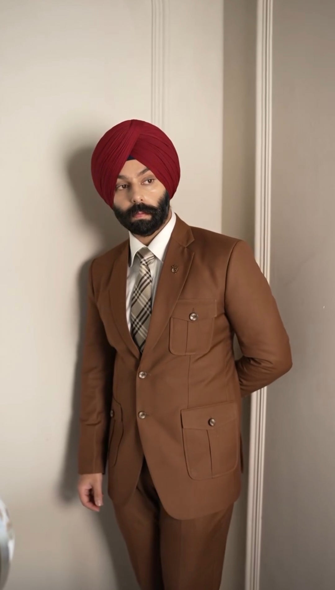 Caramel Brown Single-Breasted Suit