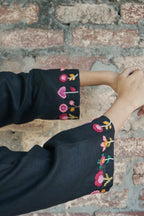 Gul Noir Linen Kurta Set