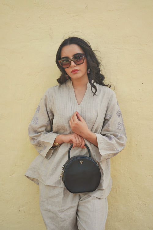 Pintuck-Poise Linen Co-ord Set