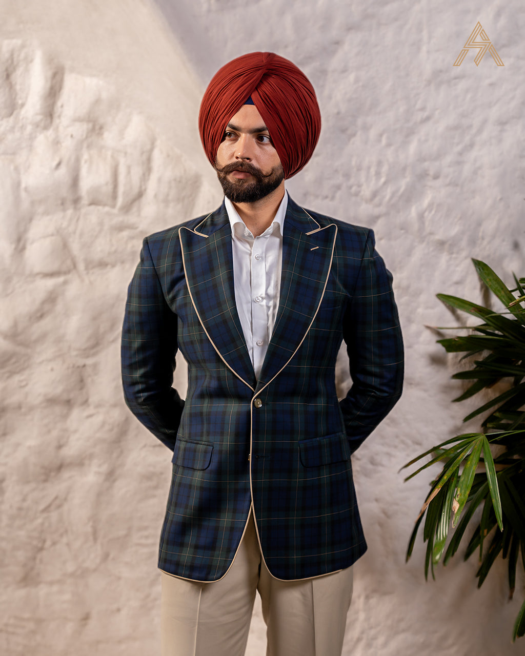 Midnight Green Check Blazer