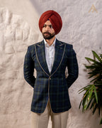 Midnight Green Check Blazer