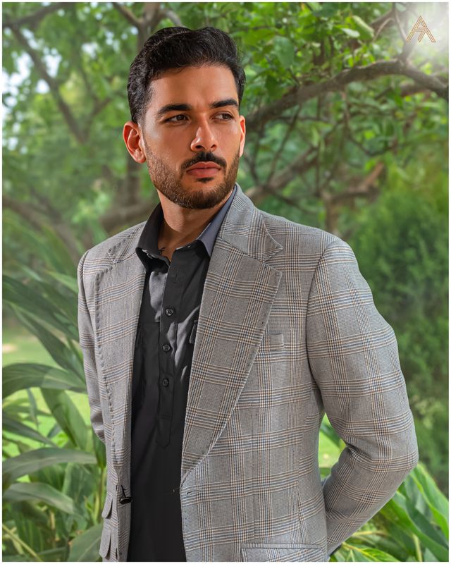 Grey Check Blazer