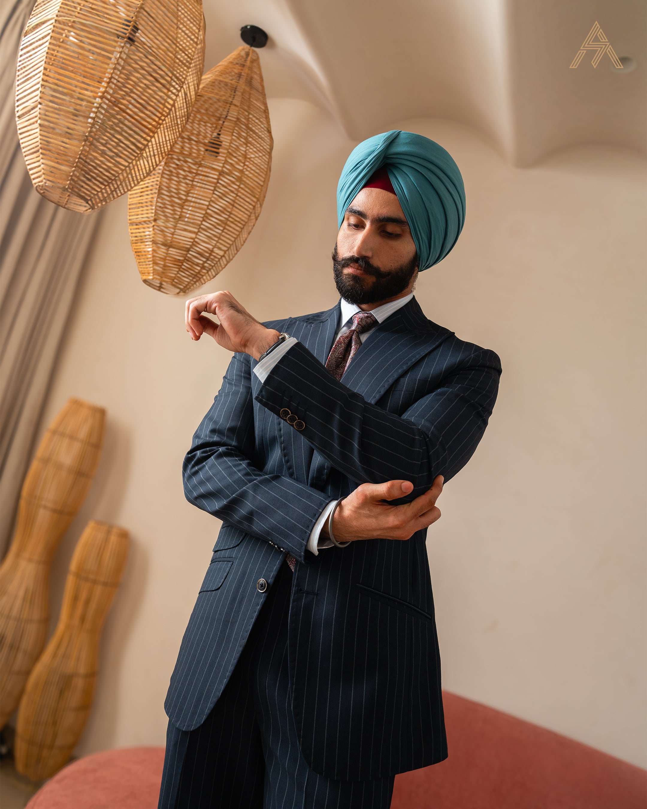 Midnight Navy Striped Suit