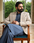 Beige Check Blazer