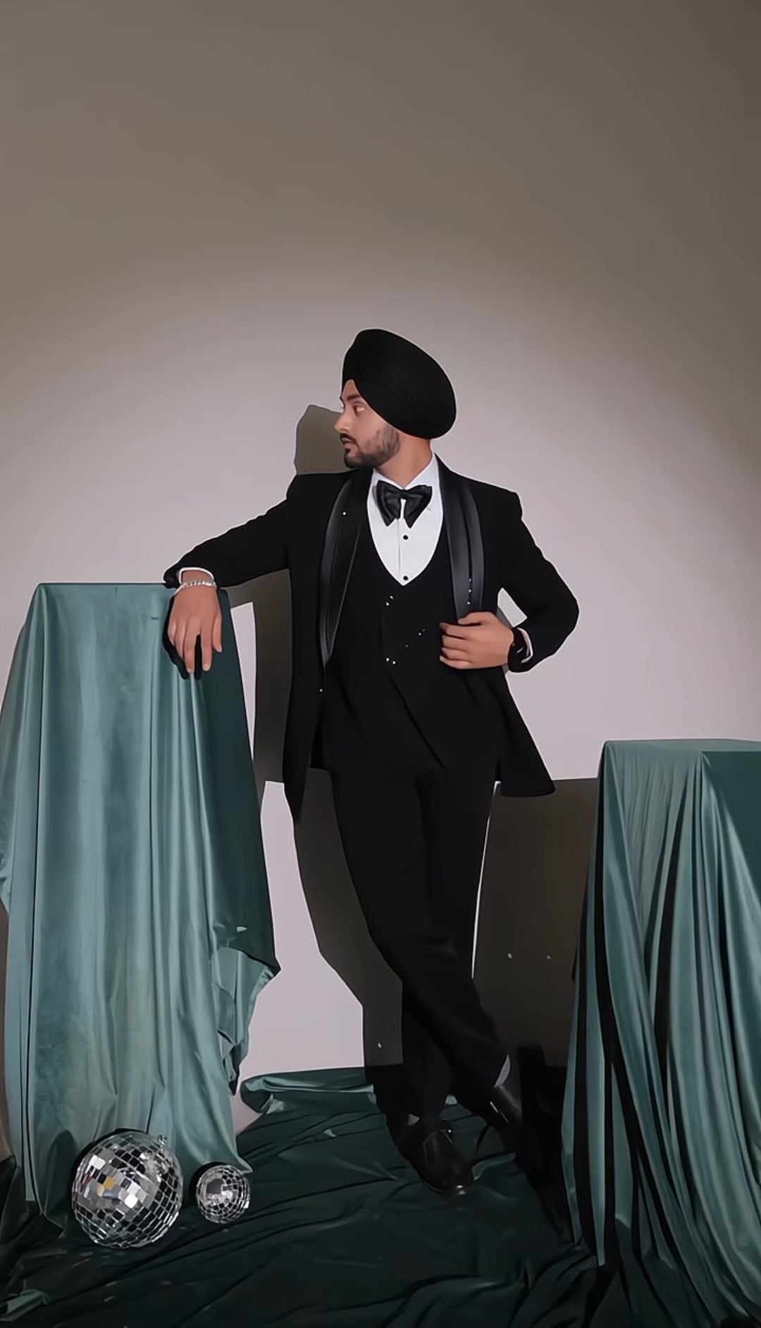 Black Peak Lapel Three-Piece Tuxedo