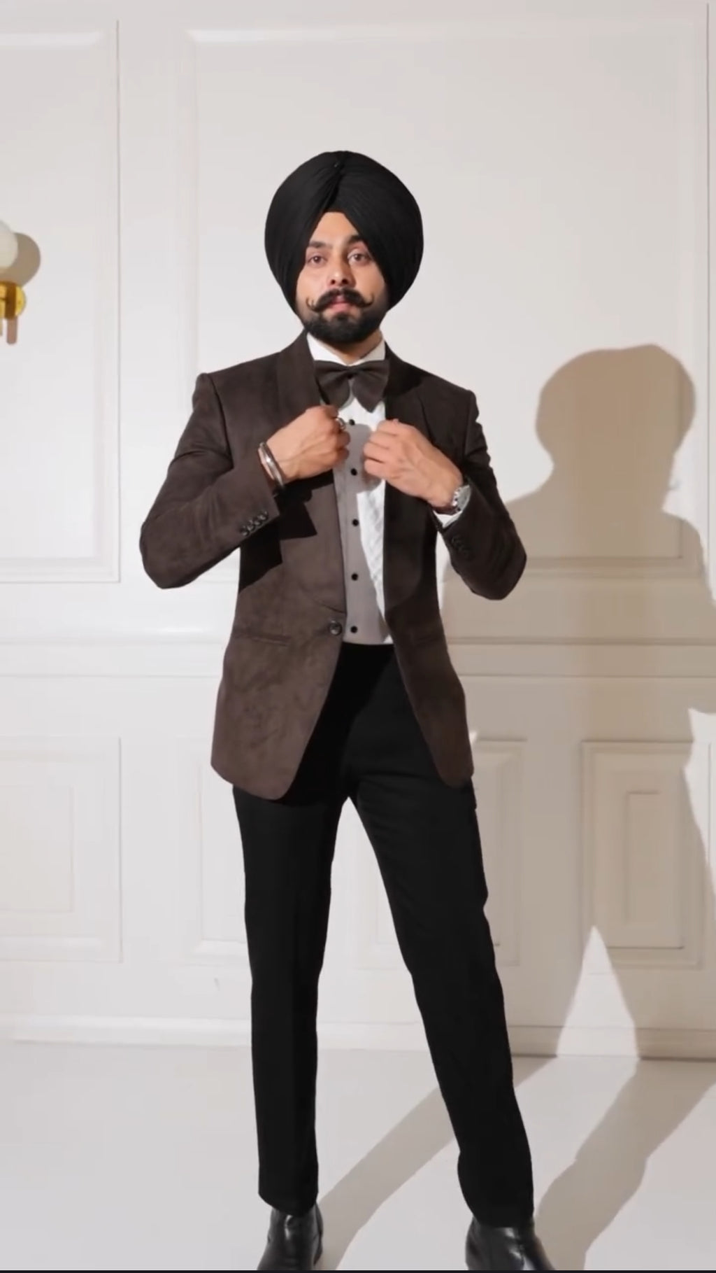 Espresso Brown Textured Tuxedo
