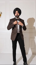 Espresso Brown Textured Tuxedo