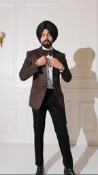 Espresso Brown Textured Tuxedo