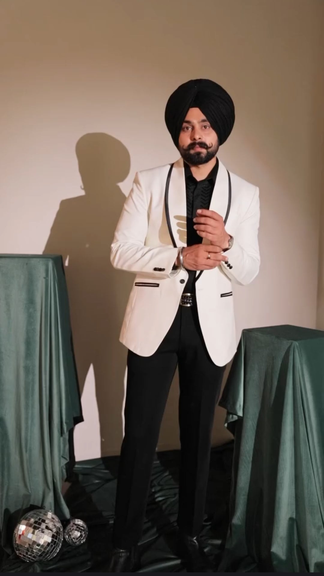 Ivory Black Contrast Tuxedo