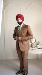 Caramel Brown Single-Breasted Suit