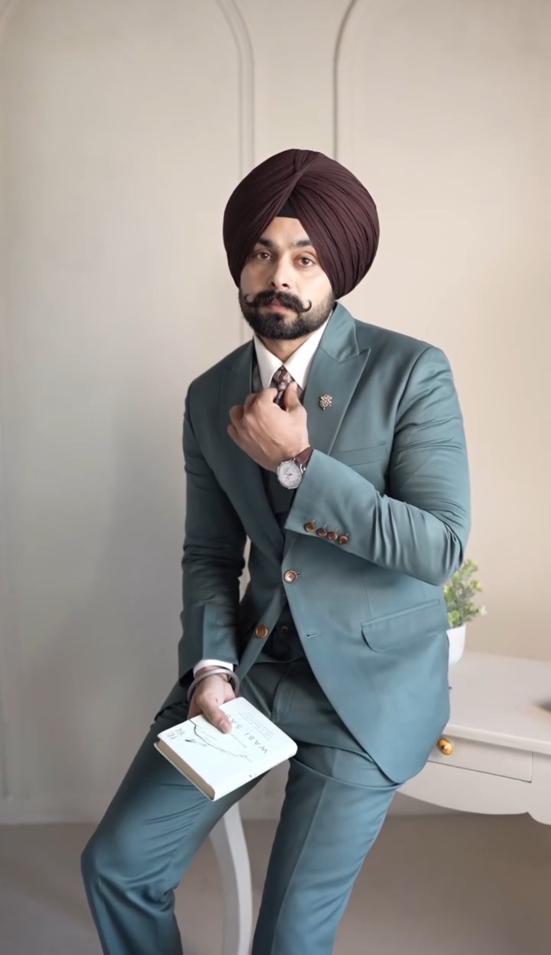 Teal Green Single-Breasted Suit
