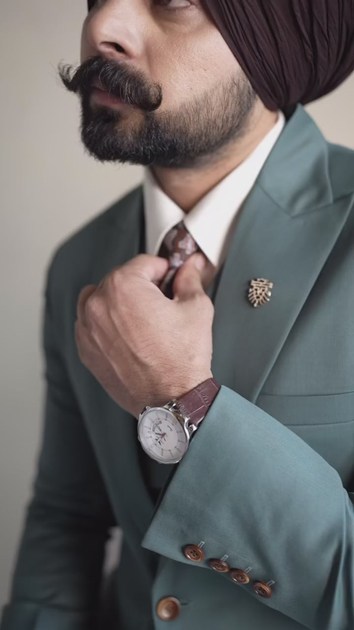 Teal Green Single-Breasted Suit