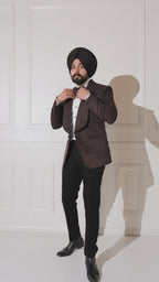 Espresso Brown Textured Tuxedo