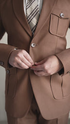 Caramel Brown Single-Breasted Suit