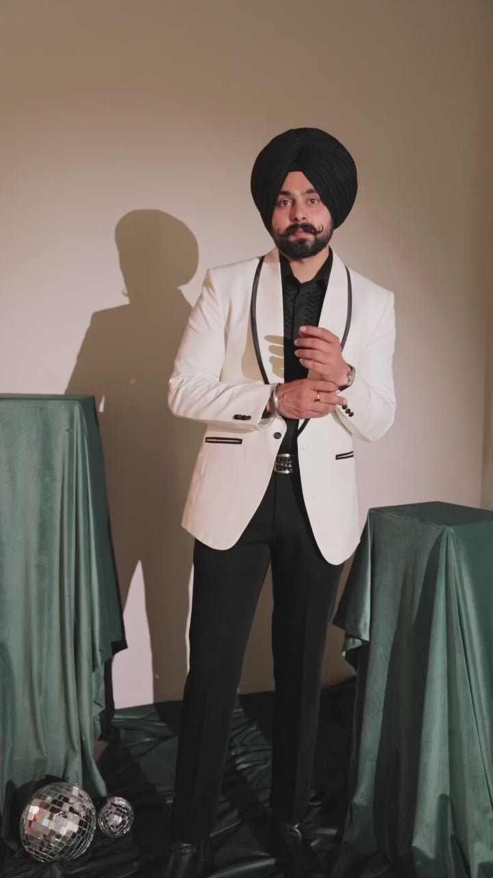 Ivory Black Contrast Tuxedo